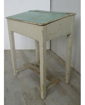 Lacquered fir school desk writing desk with opening top - table - early 1900s     