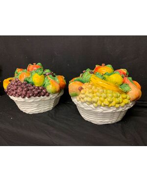Pair of ceramic fruit baskets     