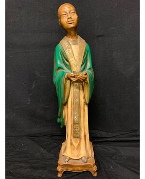 Ceramic Buddhist priest statue     