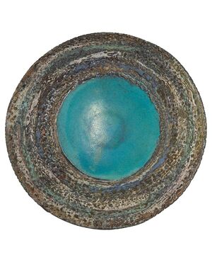 &quot;Raku&quot; ceramic plate for wall or centerpiece     