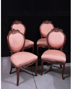 4 Medallion chairs, Southern Italy '800