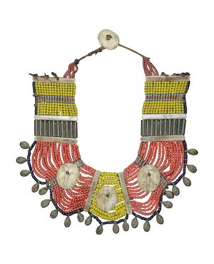 Antique NAGALAND necklace on panel     