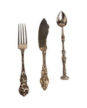 Antique silver serving cutlery     