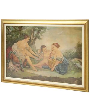 Furnishing painting oil on canvas mythological subject signed sec. XX