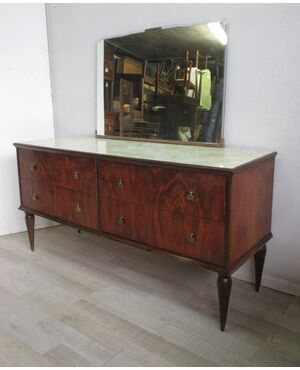 Chest of drawers with mirror - vintage 1950s 60s modern - chest of drawers     