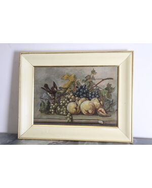 Ancient fruit still life from the early 1900s oil on board !!!