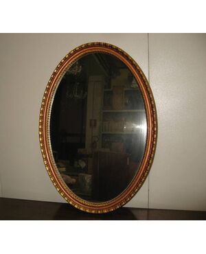 Specchiera ovale vintage, dorata oro “matto” Anni 70