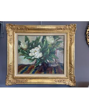 Magnolias oil painting