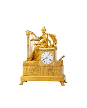 Orologio da appoggio francese in bronzo dorato al mercurio