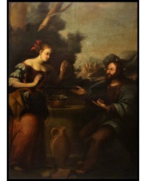 Genoese school (late 17th century) - Jesus and the Samaritan woman at the well