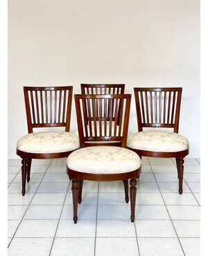 Group of four Louis XVI fan chairs. Restored. XVIII century     