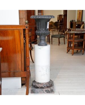 Pair of marble columns in different colors