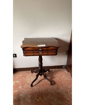 Rectangular mahogany table with central leg     