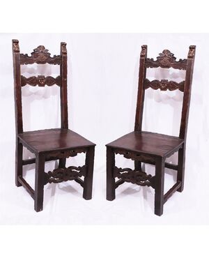 Pair of high chairs, Tuscany, 16th century     