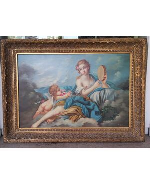 Oil painting on canvas signed by the artist from the early 1900s Italy