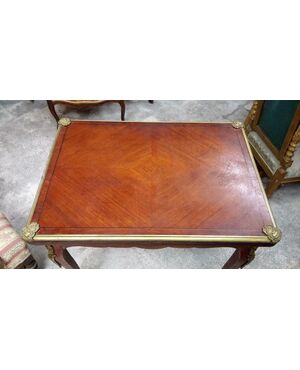 Louis XV style game table in mahogany Napoleon III France