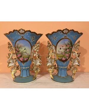 Pair of Napoleon III period porcelain vases