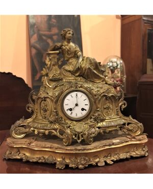 Orologio da tavolo con movimento a pendolo, epoca Napoleone III 