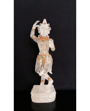 Statua Tara danzante cristallo di rocca