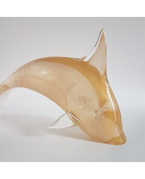 Murano glass, Licio Zanetti, dolphin sculpture from the 1960s     