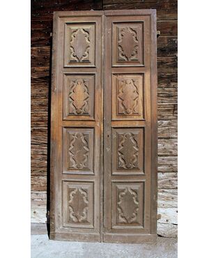 ptci176) Piedmontese door in walnut, ep 600, width.113 x alt. 250 cm     