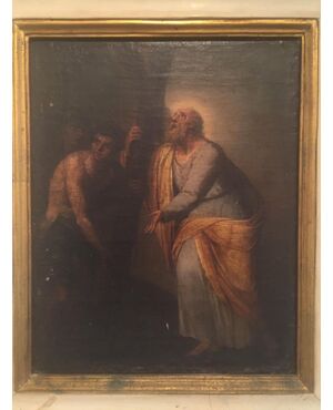 Oil on canvas of the seventeenth century depicting St. Andrew     