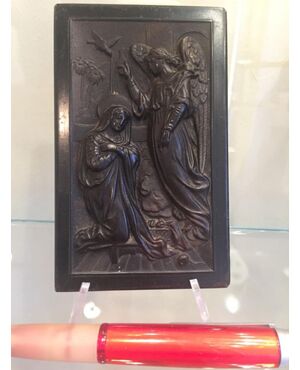 Annunciation in ebony of the nineteenth century     