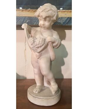 Sculpture of a child in marble of the 19th century     