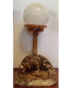 Napoleon III marble and alabaster lamp
