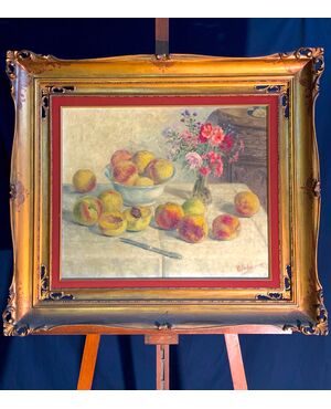 PAINTED &quot;STILL LIFE&quot; OF PHILIPPE (FILIPPO) SALESI OF 1954     