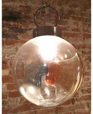 Mazzega sphere chandelier in transparent...