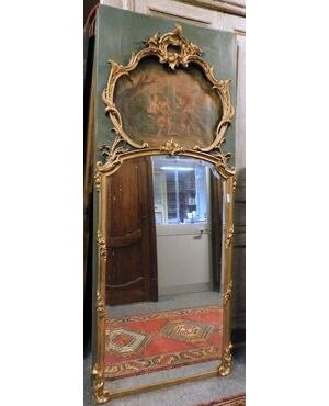 specc231 - Liberty mirror, lacquered and gilded, cm l 98 xh 240     
