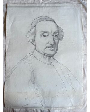 Pencil drawing on paper depicting Cardinal Tanari (Arturo Pietra, Bologna archive.)     