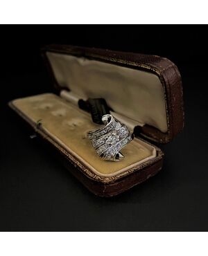 Deco Ring in Platinum with Marquise Diamond     