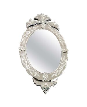 refined oval Murano mirror first decades 20th century NEGOTIABLE PRICE     