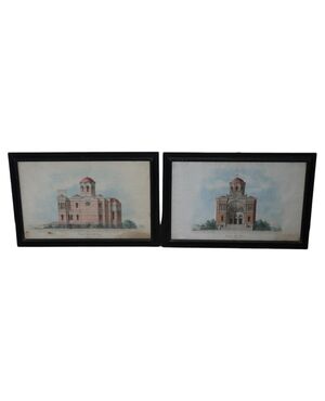 Pair of watercolor architectural elevations PRICE NEGOTIABLE     