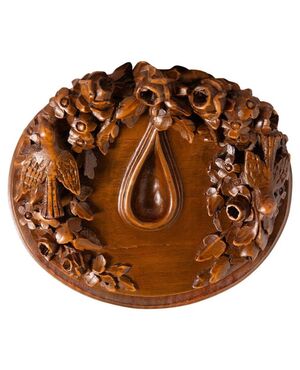 Pipe holder in carved wood - O / 6328 -     