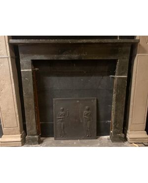 chm734 - fireplace in black Ormea marble, 19th century, cm l 118 xh 109     