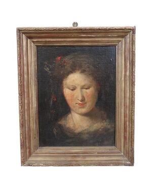 Portrait of a girl, early 20th century, oil on board. PRICE NEGOTIABLE     