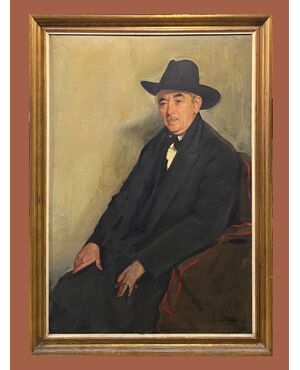 Pedro García Camío (1897-1963) - Portrait of a man with a hat     