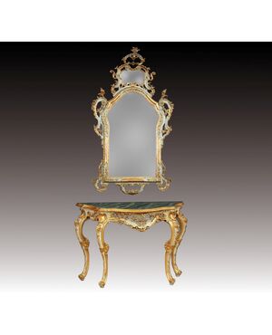 Consolle a specchiera in stile Rococò Luigi XV,