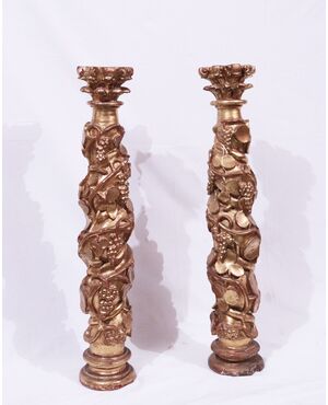 Gilded columns, Spain, 1600s     