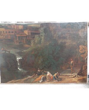 Landscape depicting waterfalls of Tivoli     