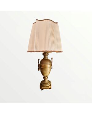 Pair of brass lamps     