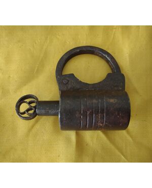 German padlock with seventeenth century screw key     