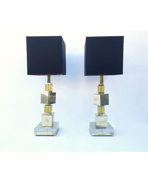 Table lamps with cubes - Vintage     