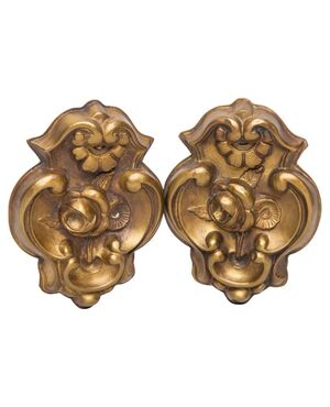 Pair of brass &quot;embrasses&quot; for curtains - O / 1664 -     