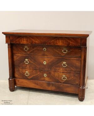 Antique Empire chest of drawers in walnut - period 800     