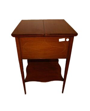 Antique English work table from the 1800s Victorian style in mahogany wood     