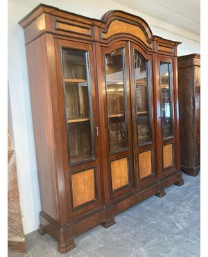 Ancient beautiful 19th century bookcase doors Rosewood and birch rest cm L 225 x 50     